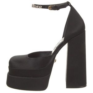 Versace Medusa Aevitas Black Satin Pumps Size 40